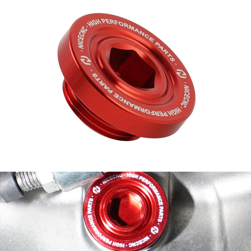 NICECNC Red Crankcase Oil Drain Plug ORing Compatible with Yamaha Raptor 700 20062023 Raptor 700R 200920112023 YFM700RSE 20132023  Wolverine X4 20182020 YZF R1 20042023